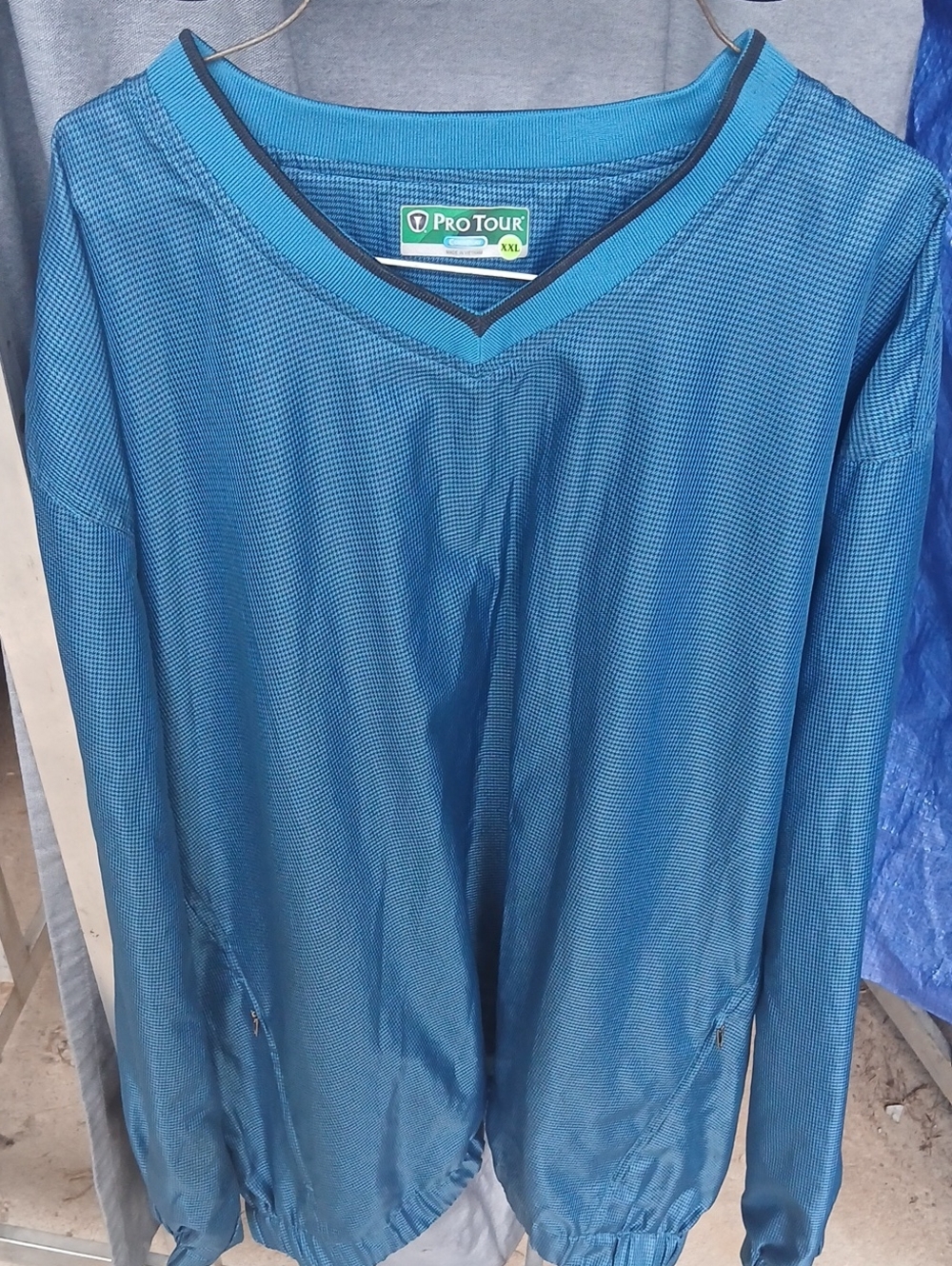Men's V-Neck Pullover Sweatshirt in Blue